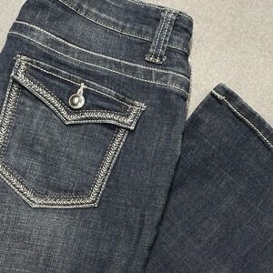 LEE Platinum Label Sz 8 Mid Rise Embellished Pockets Boot Cut‎ Stretchy Jeans